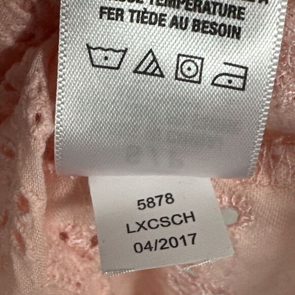 Aeropostale Pink Eyelet Racerback Feminine Tank Top Womens Sz S Coquette Boho - Picture 5 of 6